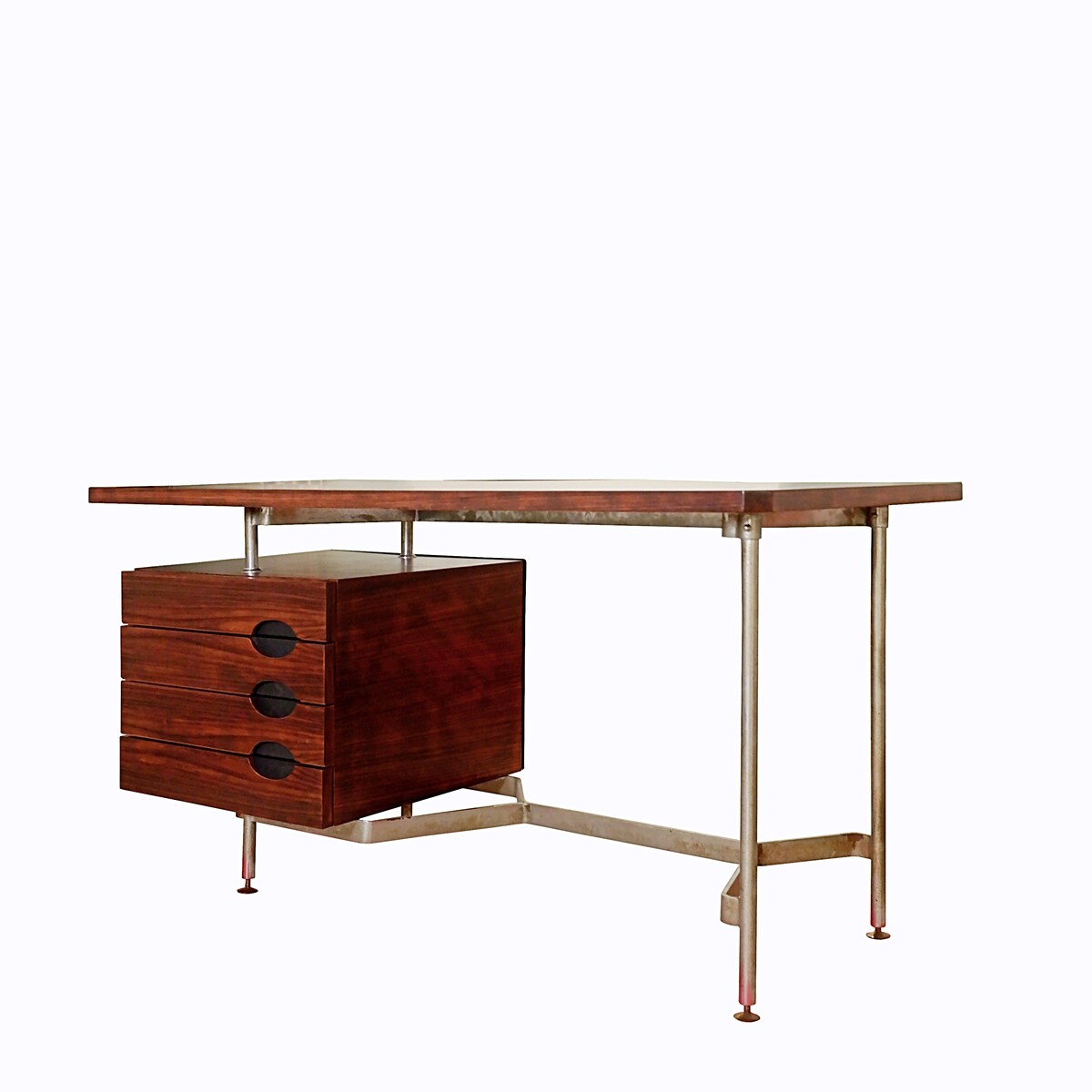 Mid-Century Rosewood desk with four drawers