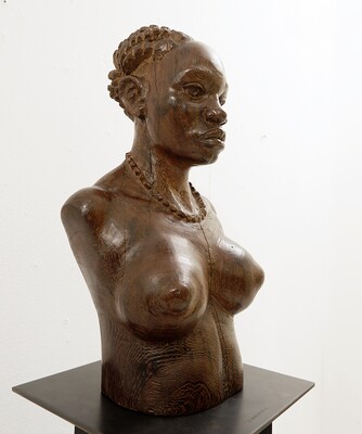 Mid Century Sculpture African bust in wenge - Congo 1960s