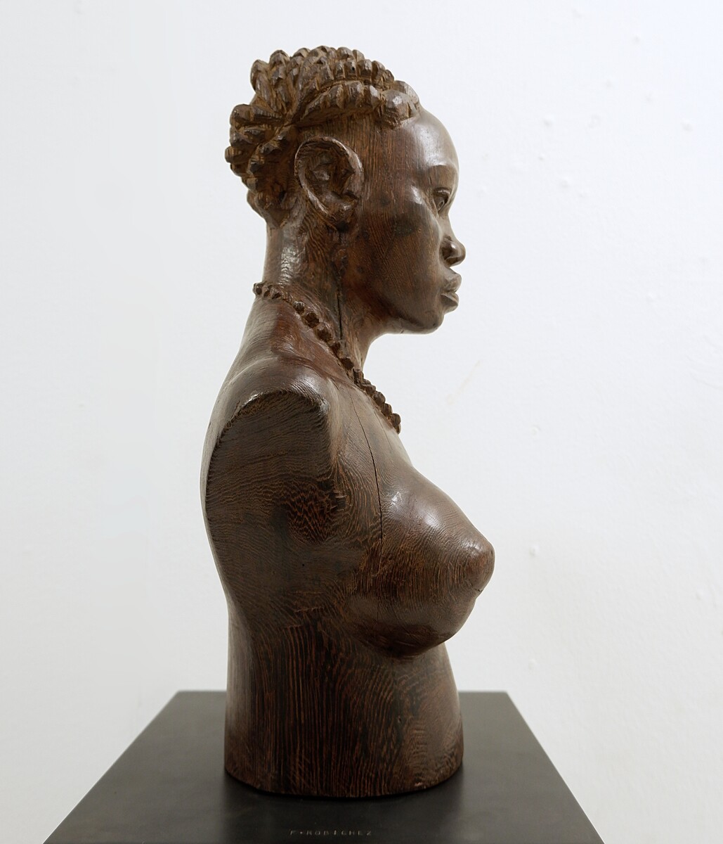 Mid Century Sculpture African bust in wenge - Congo 1960s