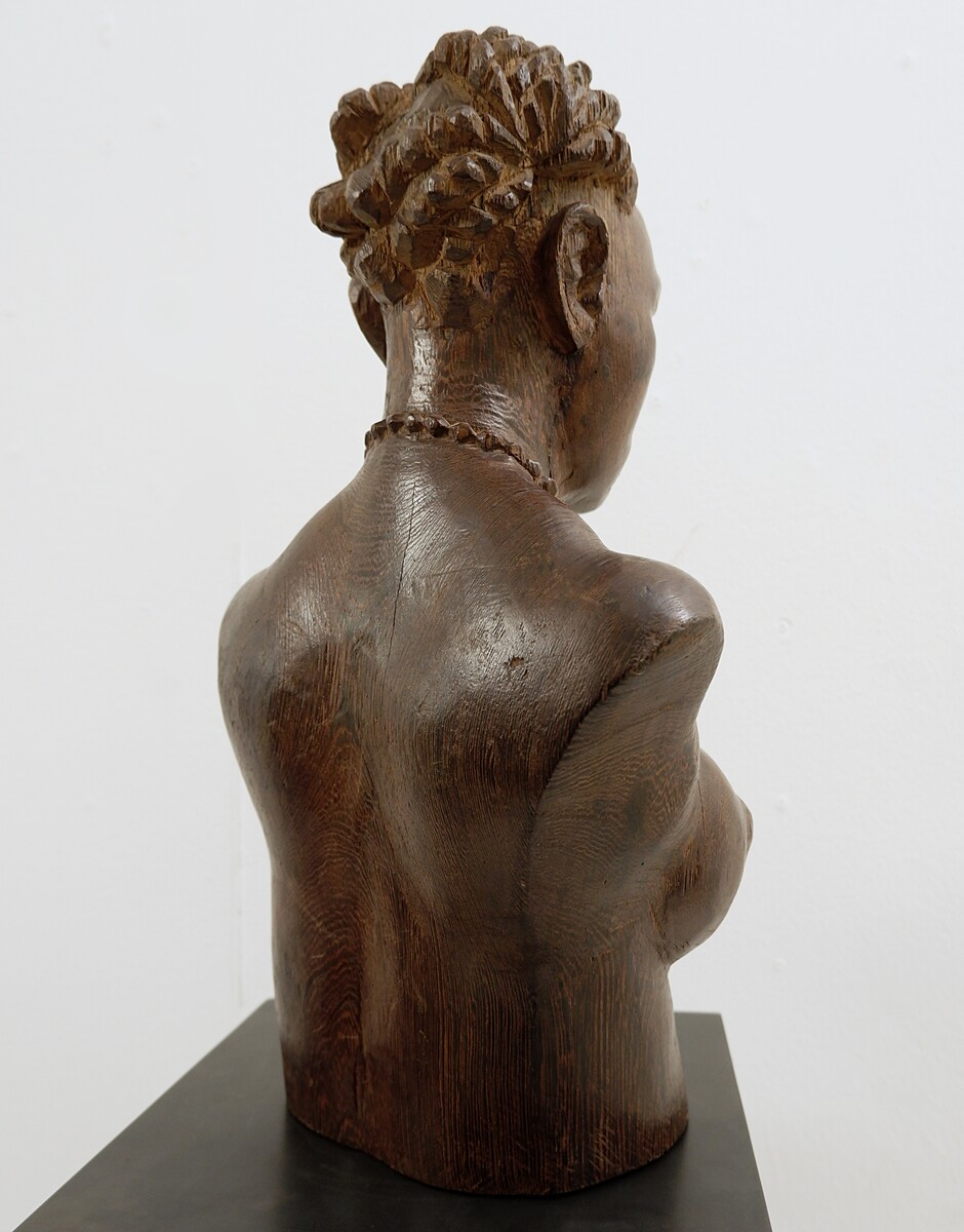 Mid Century Sculpture African bust in wenge - Congo 1960s