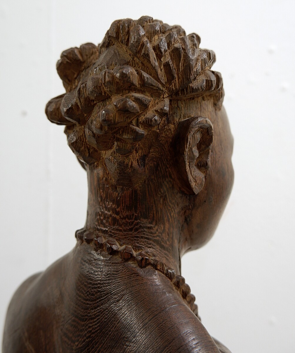 Mid Century Sculpture African bust in wenge - Congo 1960s