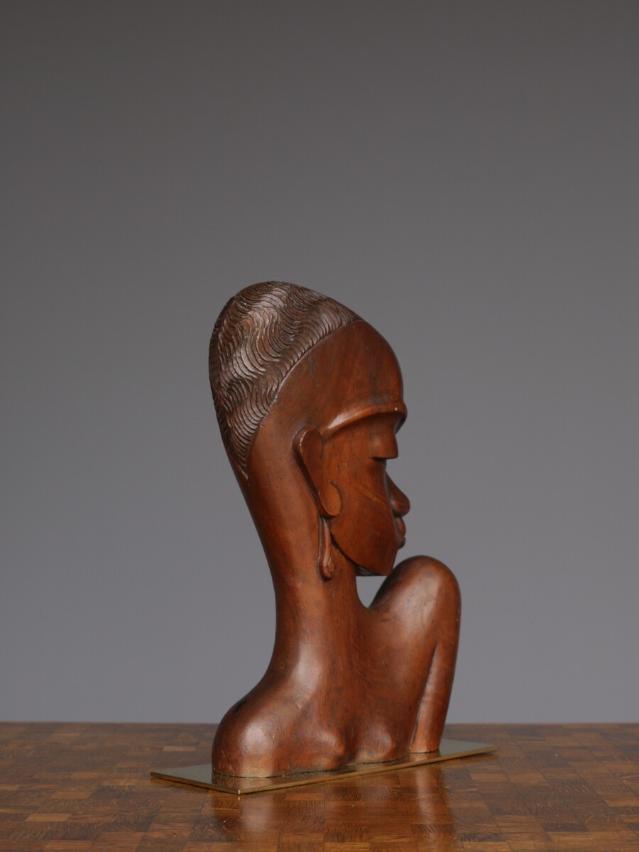 Mid Century Sculpture Of An African Woman, Werkstätten Hagenauer