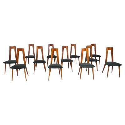 Mid-Century Set of 12 chairs by Ernst Martin Dettinger for Veil, 1950s