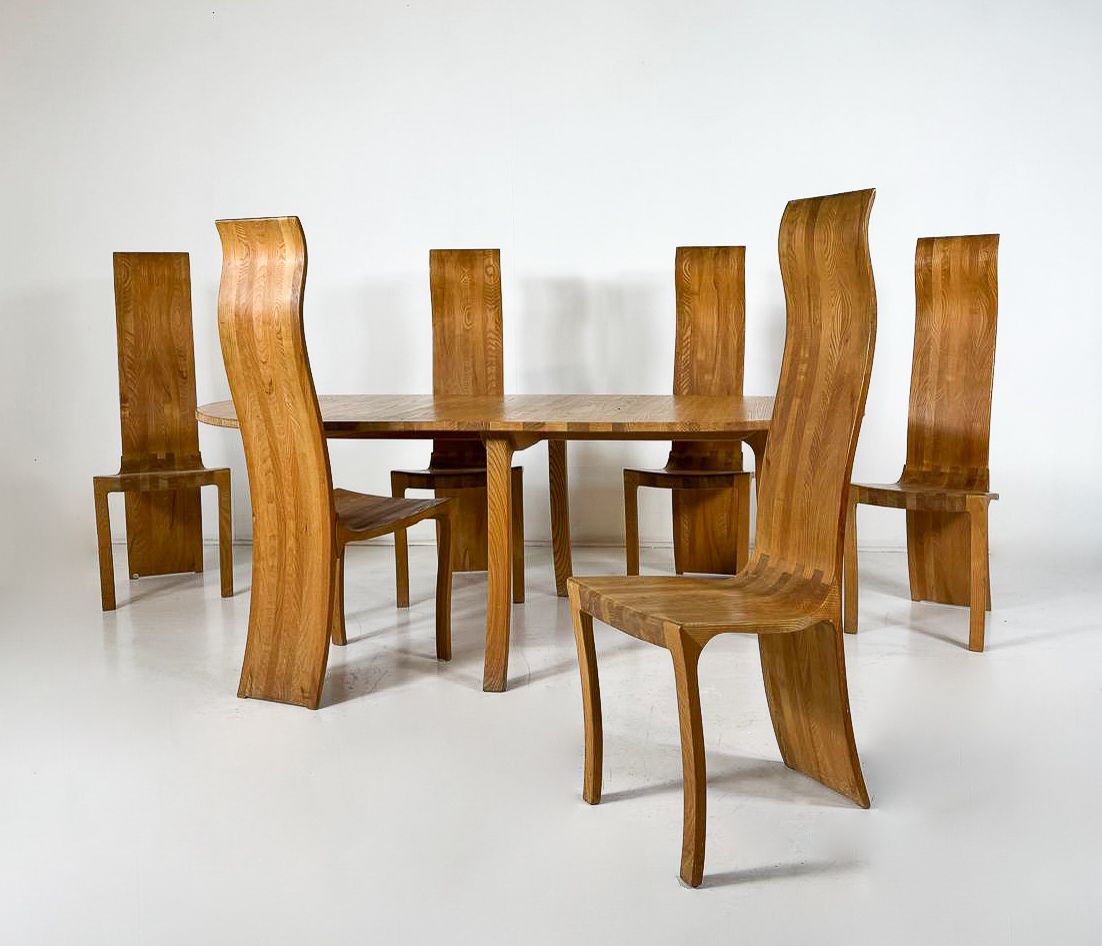 Mid-Century Set of 6 Ash Dining Chairs by Walter Nielsen, 1970s
