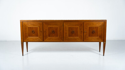 Mid-Century Sideboard by Paolo Buffa ,Wood and Marble, Italy, 1950s