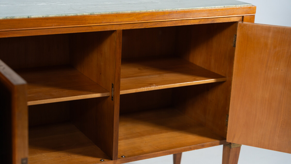 Mid-Century Sideboard by Paolo Buffa ,Wood and Marble, Italy, 1950s