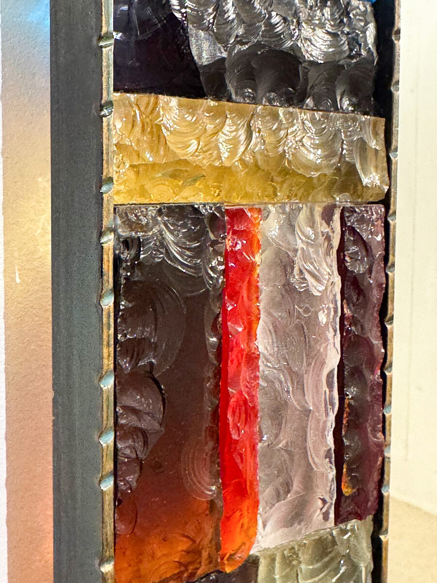 Mid-Century Stained Glass Mirror, 1950s