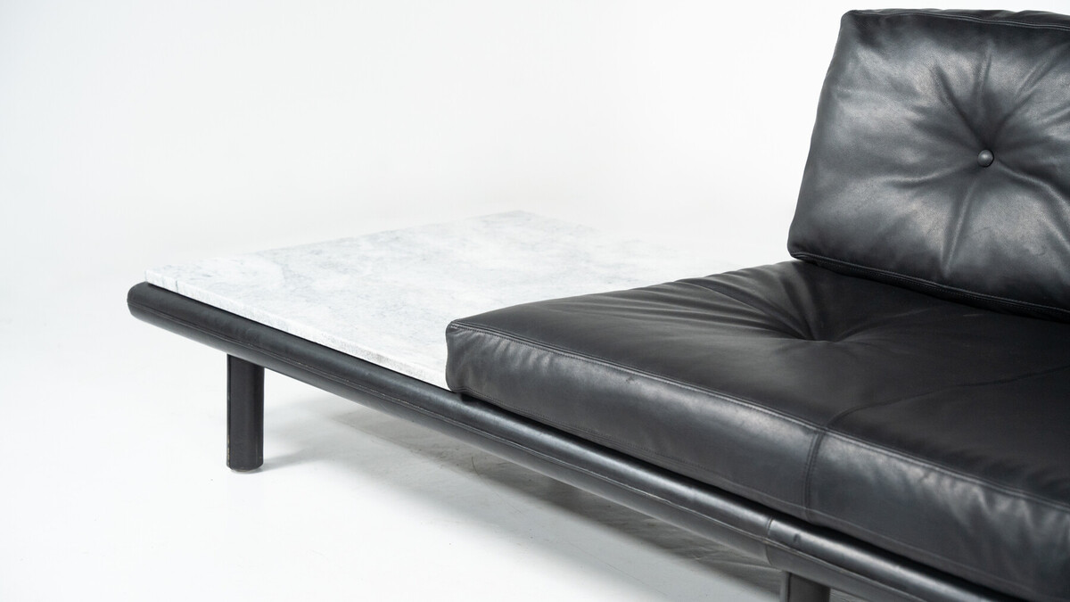 Mid-Century Three-Seater Sofa by Franz Köttgen for Kill International, Leather and Marble, 1960s