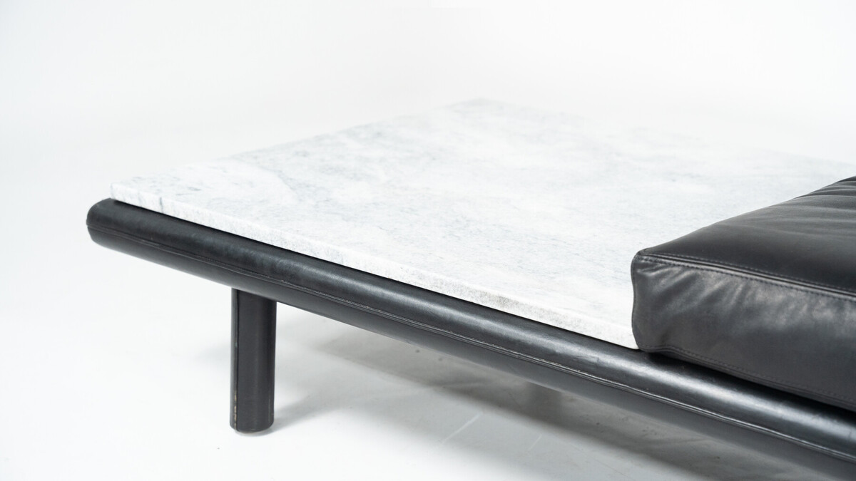 Mid-Century Three-Seater Sofa by Franz Köttgen for Kill International, Leather and Marble, 1960s