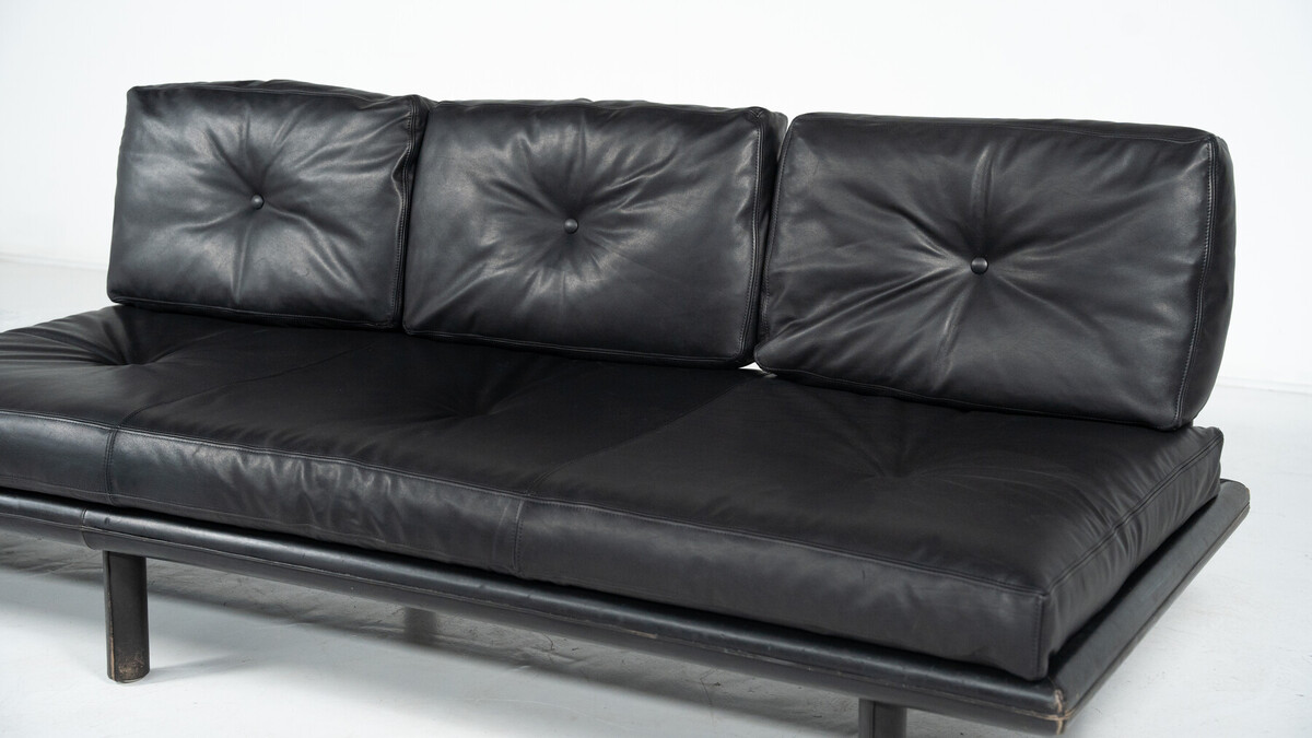 Mid-Century Three-Seater Sofa by Franz Köttgen for Kill International, Leather and Marble, 1960s