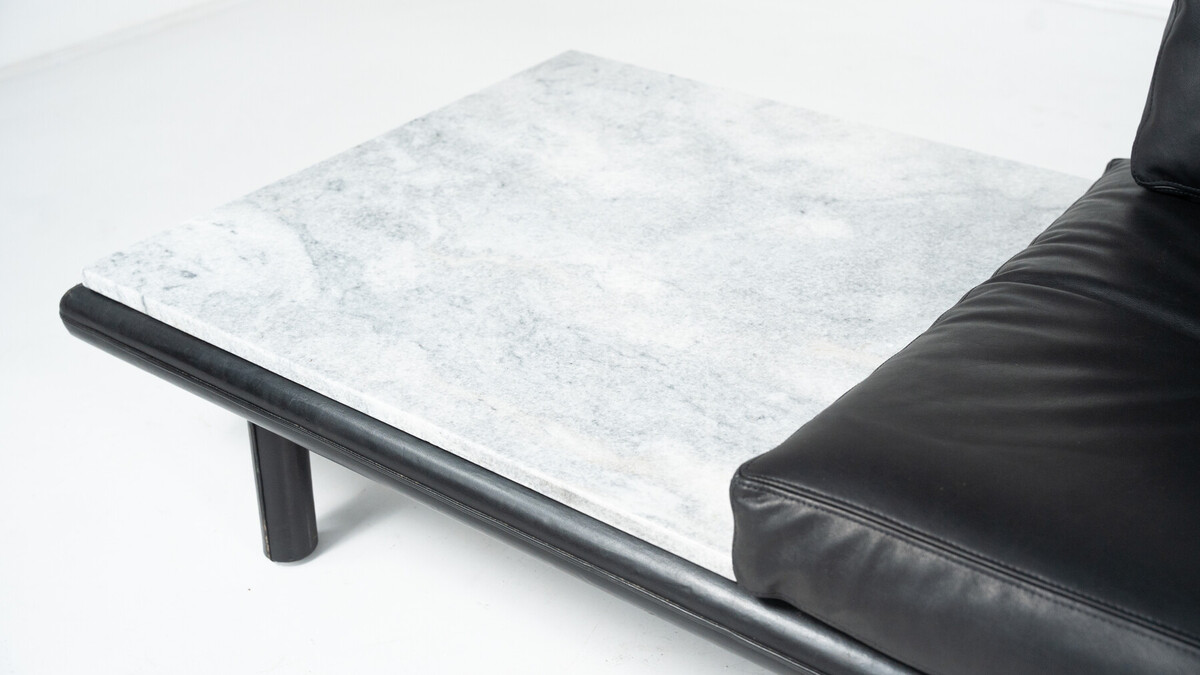 Mid-Century Three-Seater Sofa by Franz Köttgen for Kill International, Leather and Marble, 1960s