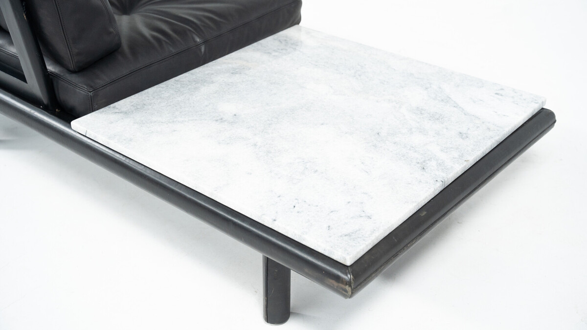 Mid-Century Three-Seater Sofa by Franz Köttgen for Kill International, Leather and Marble, 1960s