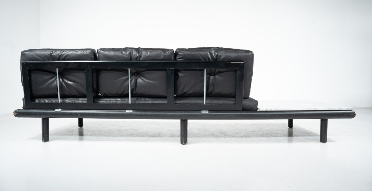 Mid-Century Three-Seater Sofa by Franz Köttgen for Kill International, Leather and Marble, 1960s