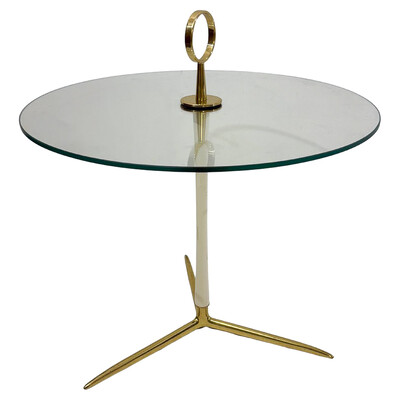 Mid-Century Tripod Brass Table in the Style of Cesare Lacca, Italy, 1950s