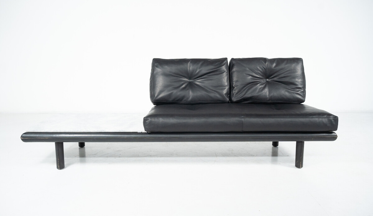 Mid-Century Two-Seater Sofa by Franz Köttgen for Kill International, Leather and Marble, 1960s