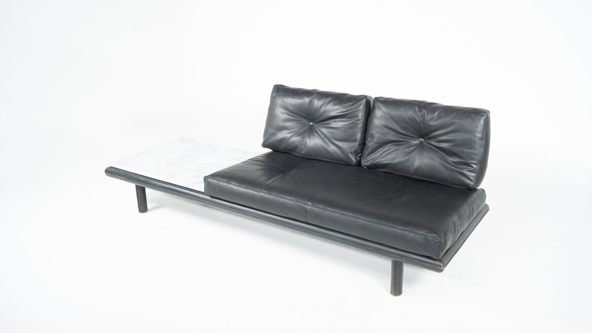 Mid-Century Two-Seater Sofa by Franz Köttgen for Kill International, Leather and Marble, 1960s