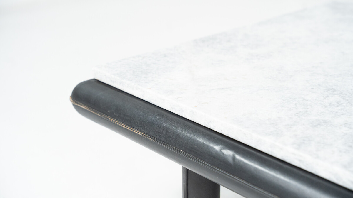 Mid-Century Two-Seater Sofa by Franz Köttgen for Kill International, Leather and Marble, 1960s