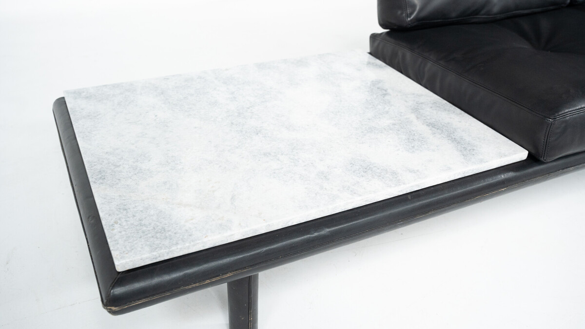 Mid-Century Two-Seater Sofa by Franz Köttgen for Kill International, Leather and Marble, 1960s