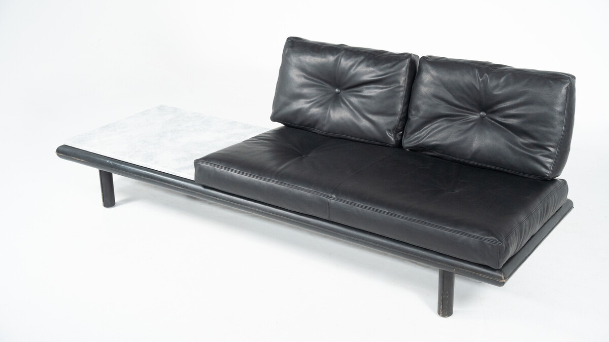 Mid-Century Two-Seater Sofa by Franz Köttgen for Kill International, Leather and Marble, 1960s