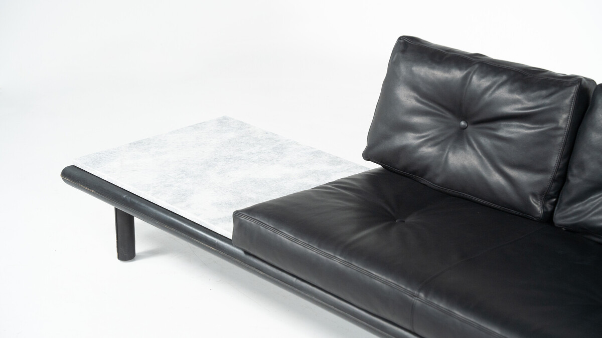Mid-Century Two-Seater Sofa by Franz Köttgen for Kill International, Leather and Marble, 1960s