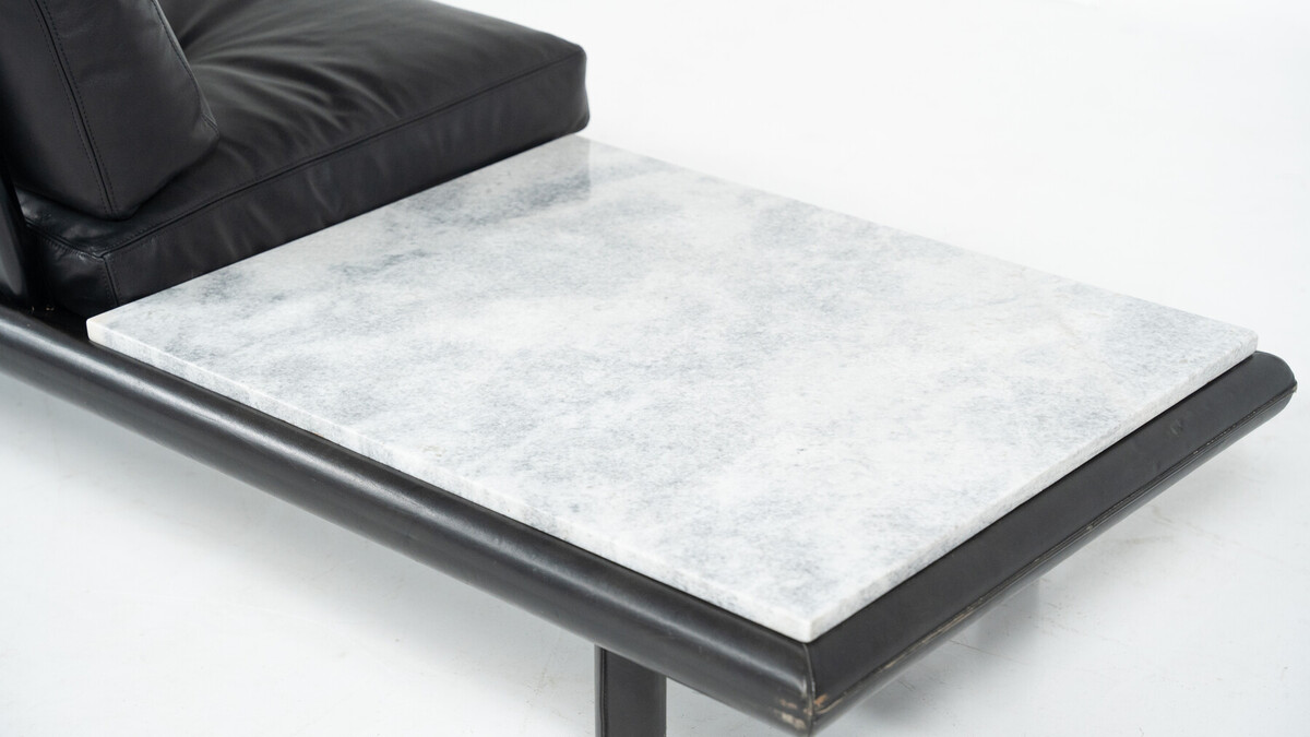 Mid-Century Two-Seater Sofa by Franz Köttgen for Kill International, Leather and Marble, 1960s