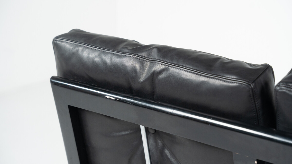 Mid-Century Two-Seater Sofa by Franz Köttgen for Kill International, Leather and Marble, 1960s