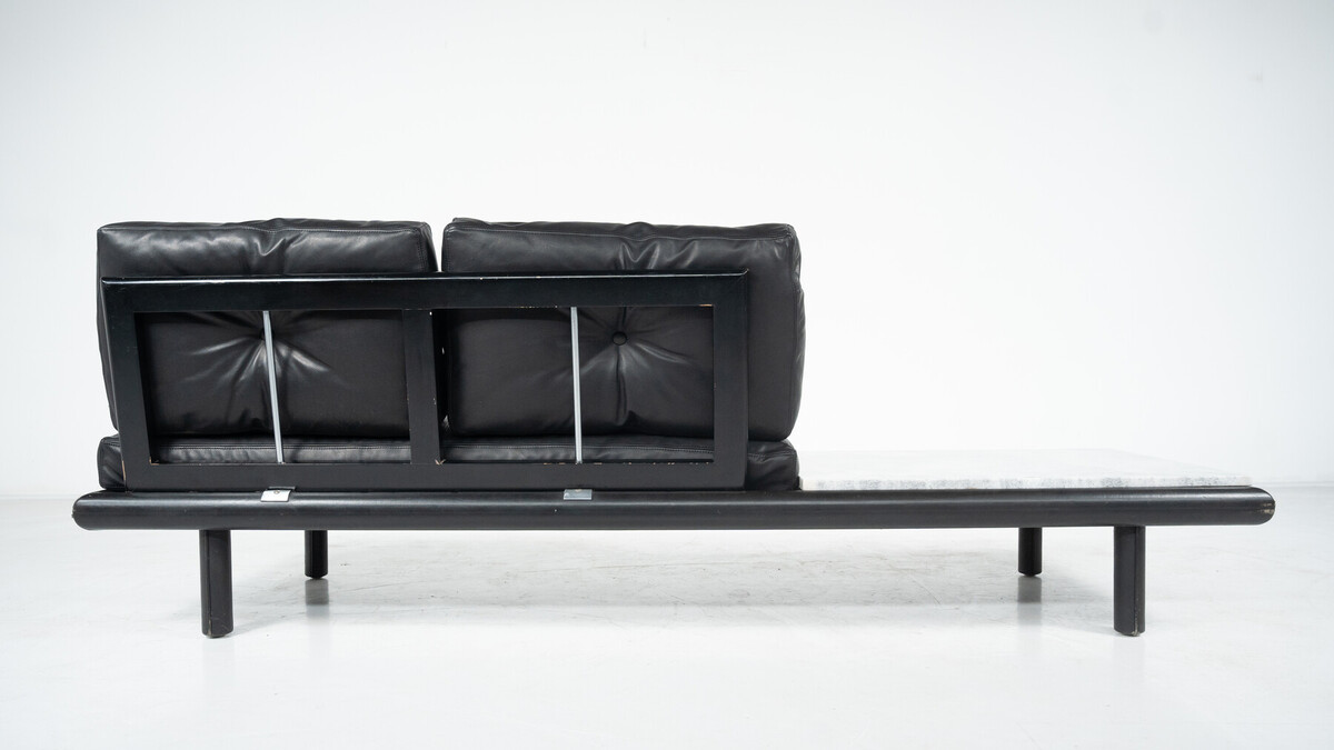 Mid-Century Two-Seater Sofa by Franz Köttgen for Kill International, Leather and Marble, 1960s