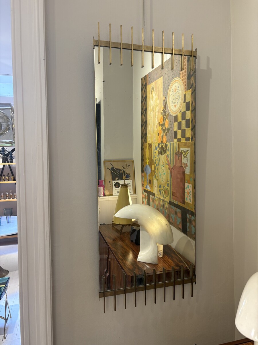 Mid-Century Wall Mirror By Ettore Sottsass, Santambrogio e De Berti, 1950s