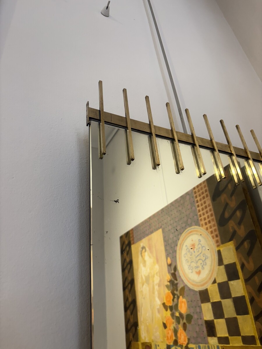 Mid-Century Wall Mirror By Ettore Sottsass, Santambrogio e De Berti, 1950s