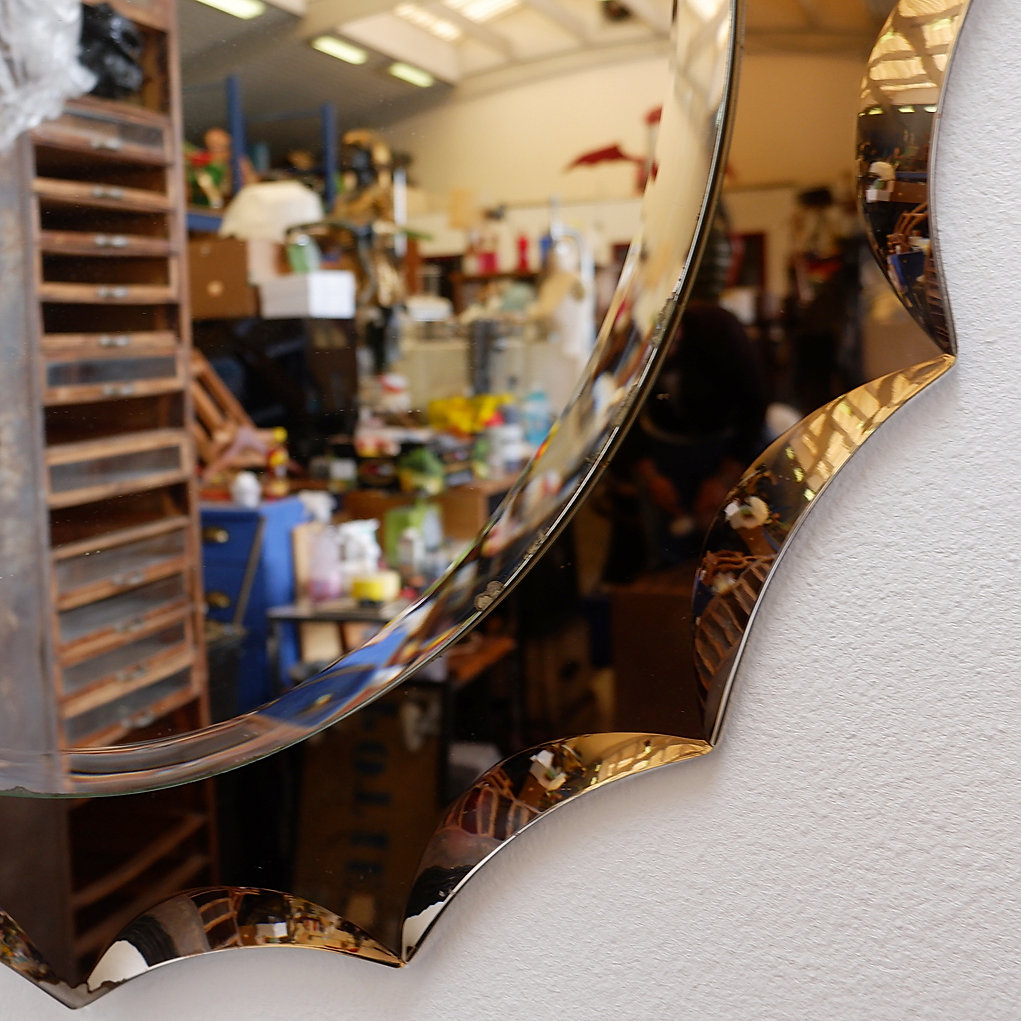 Mid-Century Wall Mirror in the style of Cristal Art, 1960s
