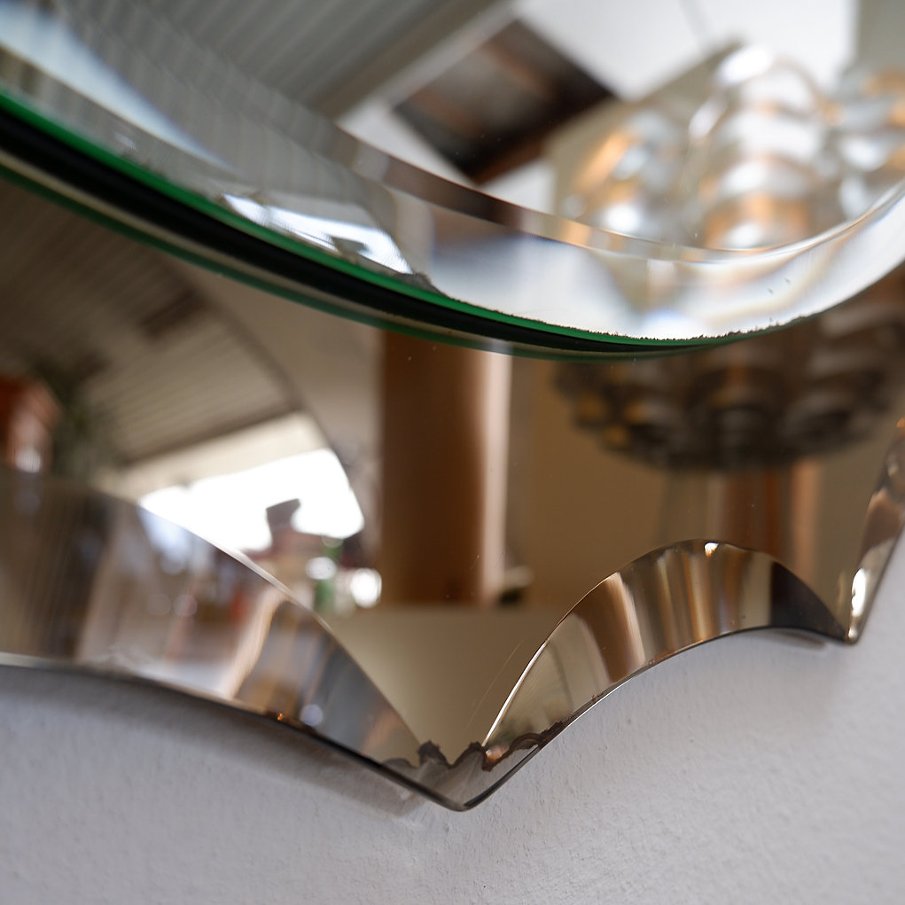 Mid-Century Wall Mirror in the style of Cristal Art, 1960s