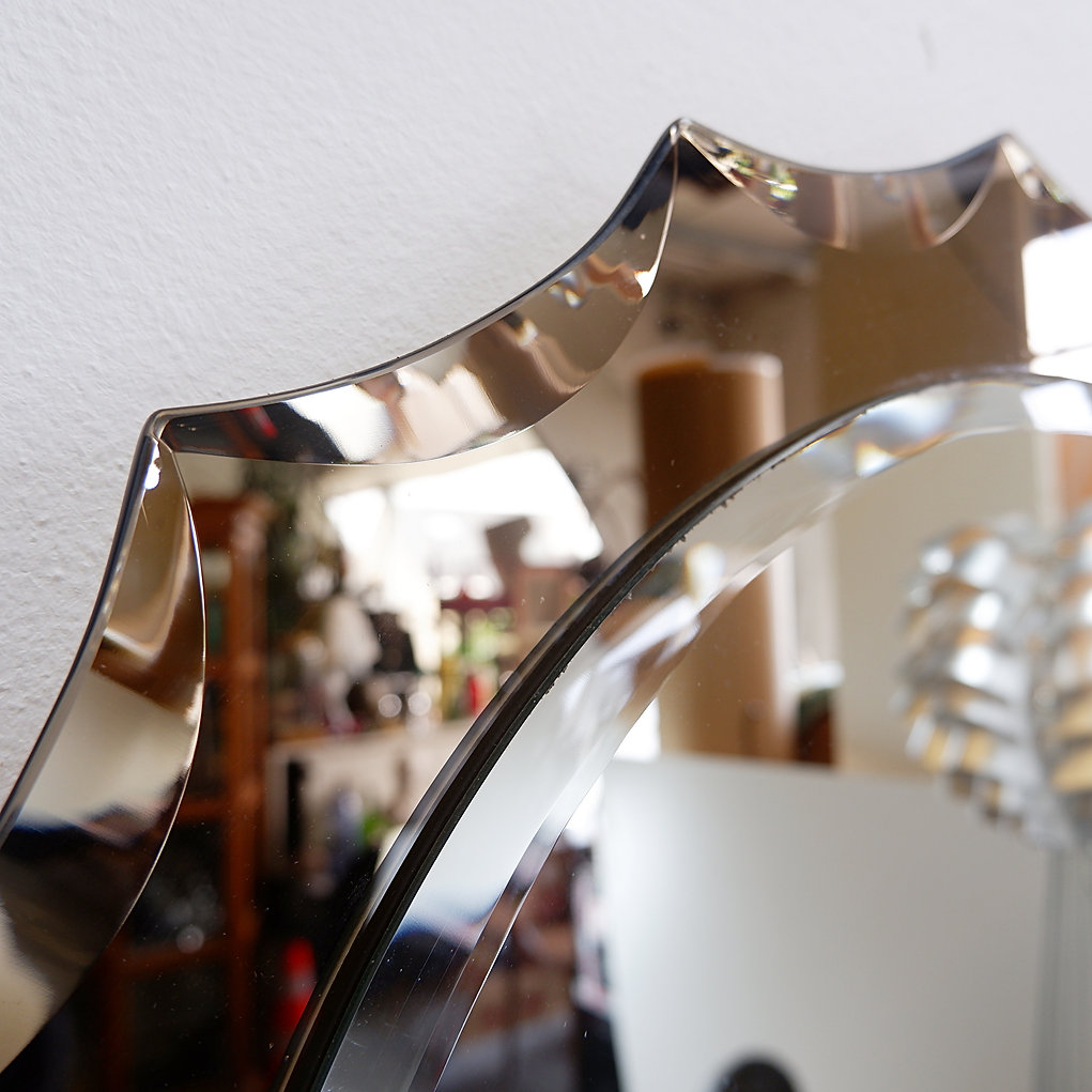 Mid-Century Wall Mirror in the style of Cristal Art, 1960s
