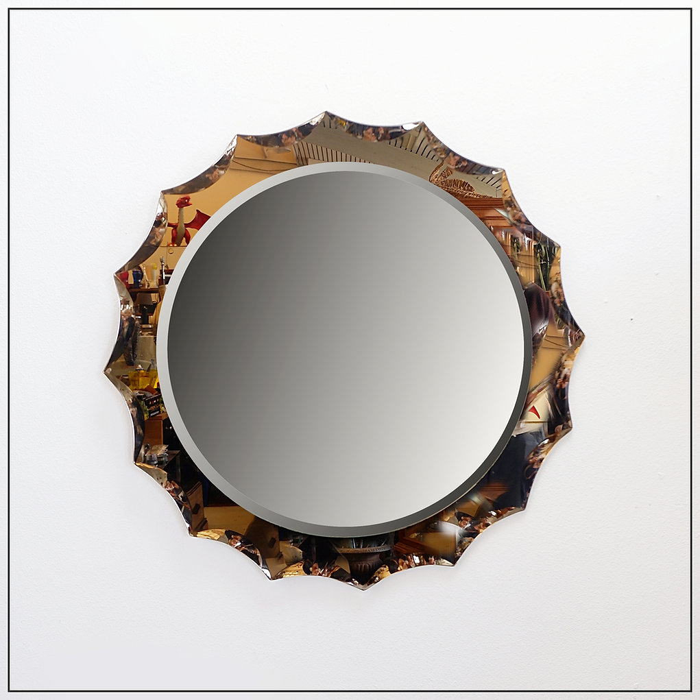 Mid-Century Wall Mirror in the style of Cristal Art, 1960s