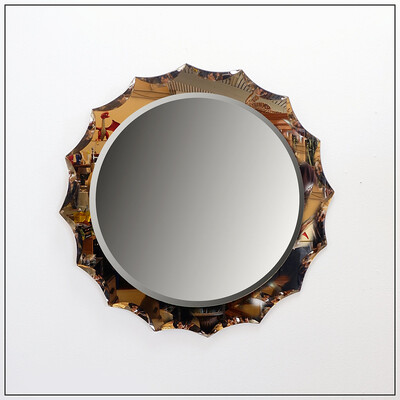 Mid-Century Wall Mirror in the style of Cristal Art, 1960s