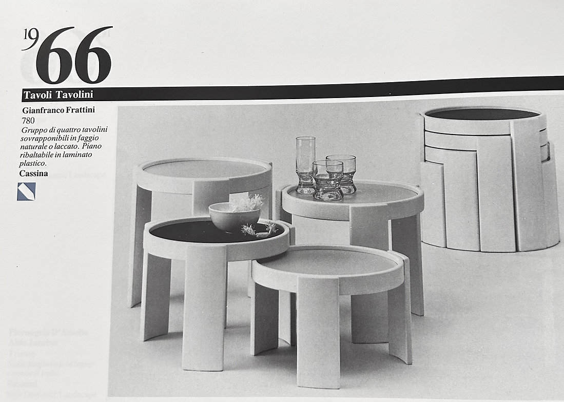 Model 780 Nesting Tables by Gianfranco Frattini for Cassina, 1960s, set of 4