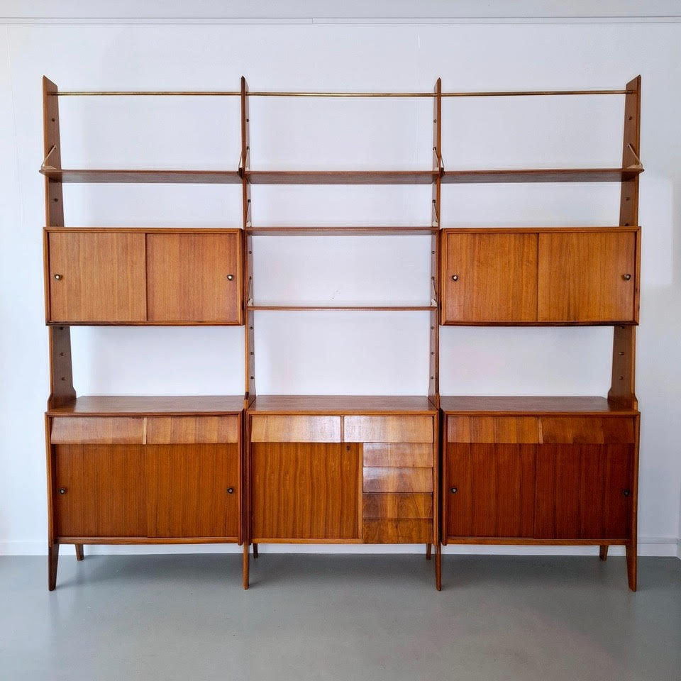 Modular Shelving Unit, Italy, 1950s