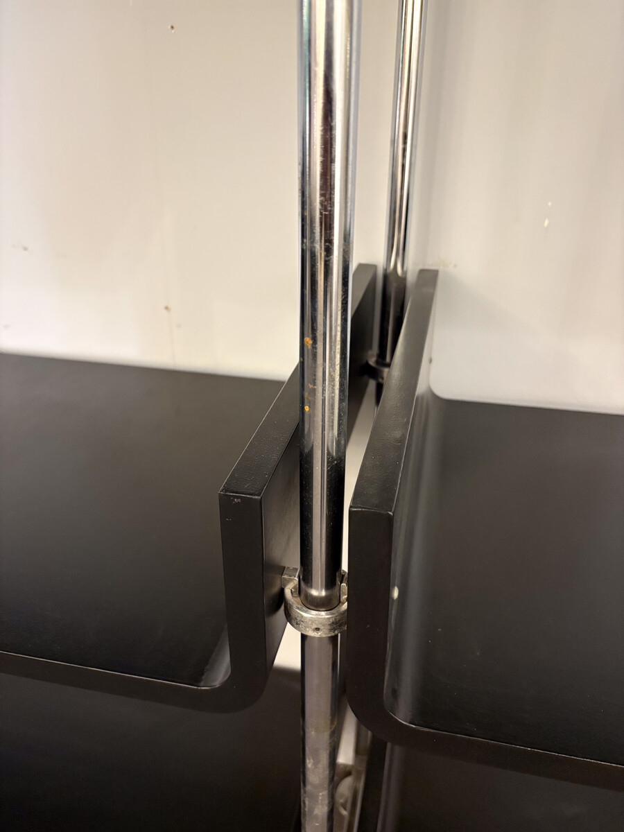 Modular Wall Unit by Michel Ducaroy, Lacquered Wood and Steel, France, 1970s