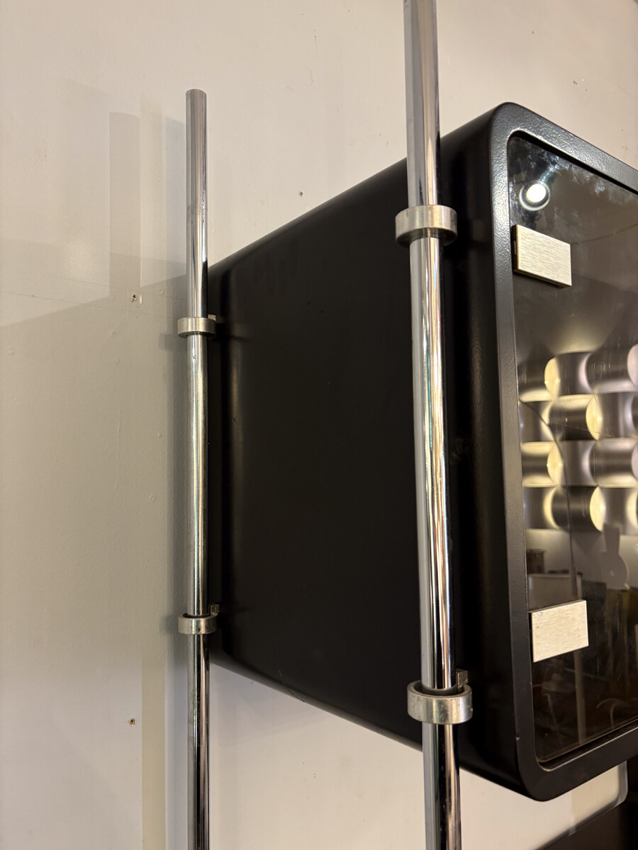 Modular Wall Unit by Michel Ducaroy, Lacquered Wood and Steel, France, 1970s