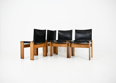Monk Dining Chairs by Afra & Tobia Scarpa for Molteni, 1970s, set of 4