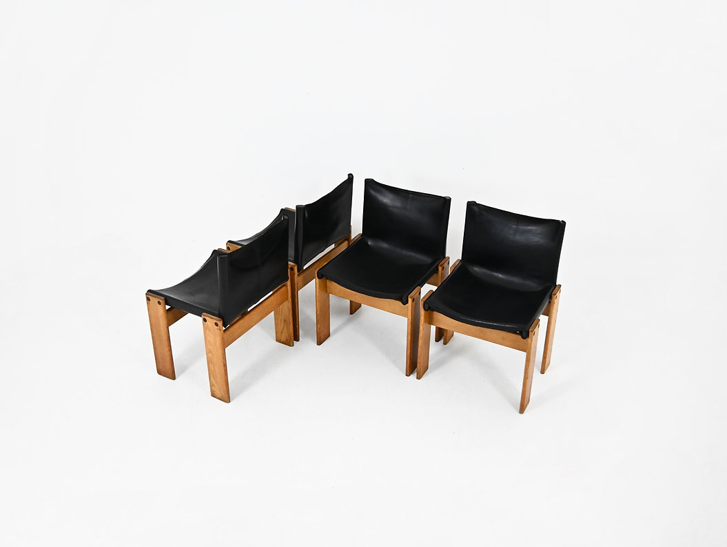 Monk Dining Chairs by Afra & Tobia Scarpa for Molteni, 1970s, set of 4