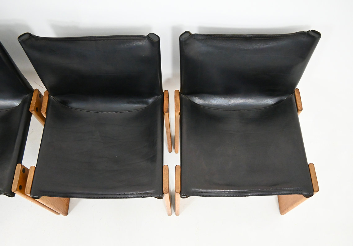 Monk Dining Chairs by Afra & Tobia Scarpa for Molteni, 1970s, set of 4