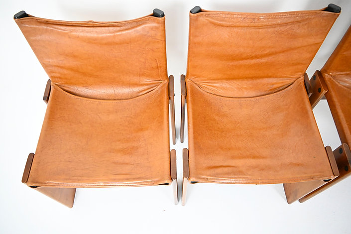 Monk Dining Chairs by Afra & Tobia Scarpa for Molteni, 1970s, set of 6 