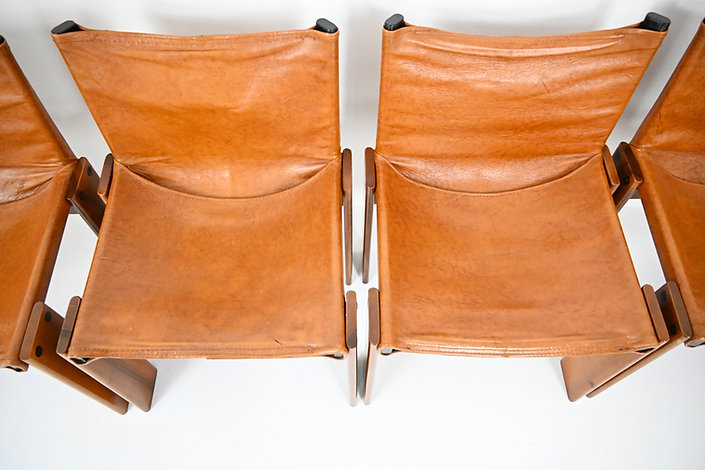 Monk Dining Chairs by Afra & Tobia Scarpa for Molteni, 1970s, set of 6 