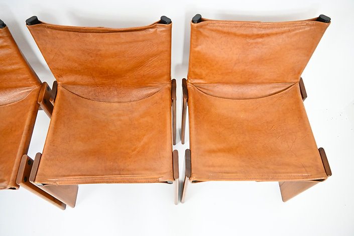 Monk Dining Chairs by Afra & Tobia Scarpa for Molteni, 1970s, set of 6 