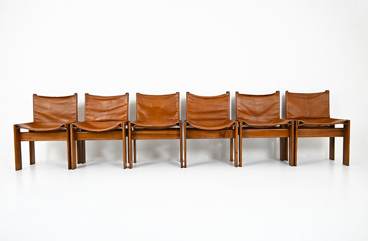 Monk Dining Chairs by Afra & Tobia Scarpa for Molteni, 1970s, set of 6 