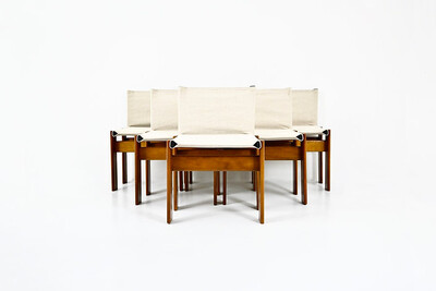 Monk Dining Chairs by Afra & Tobia Scarpa for Molteni, 1970s, set of 6