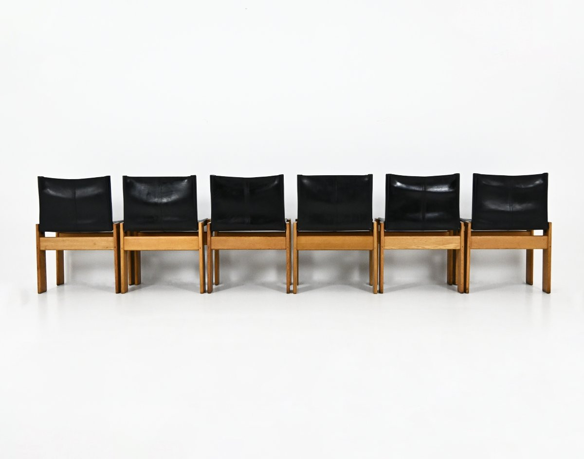Monk Dining Chairs by Afra & Tobia Scarpa for Molteni, 1970s, set of 6