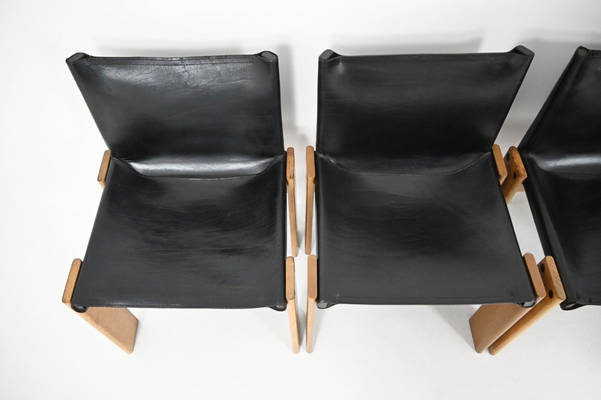 Monk Dining Chairs by Afra & Tobia Scarpa for Molteni, 1970s, set of 6