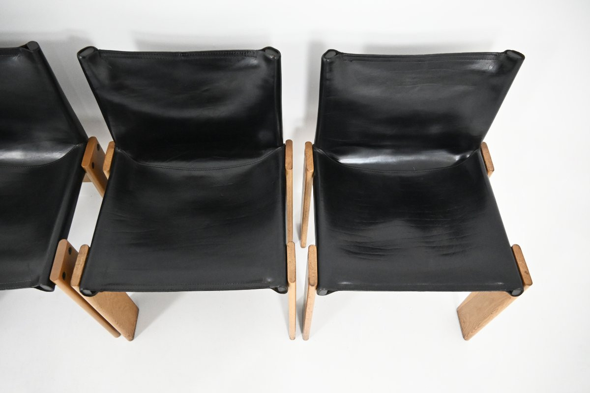 Monk Dining Chairs by Afra & Tobia Scarpa for Molteni, 1970s, set of 6