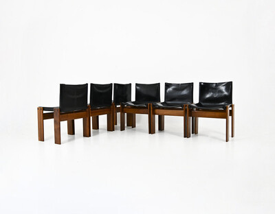 Monk Dining Chairs by Afra & Tobia Scarpa for Molteni, 1970s, set of 6